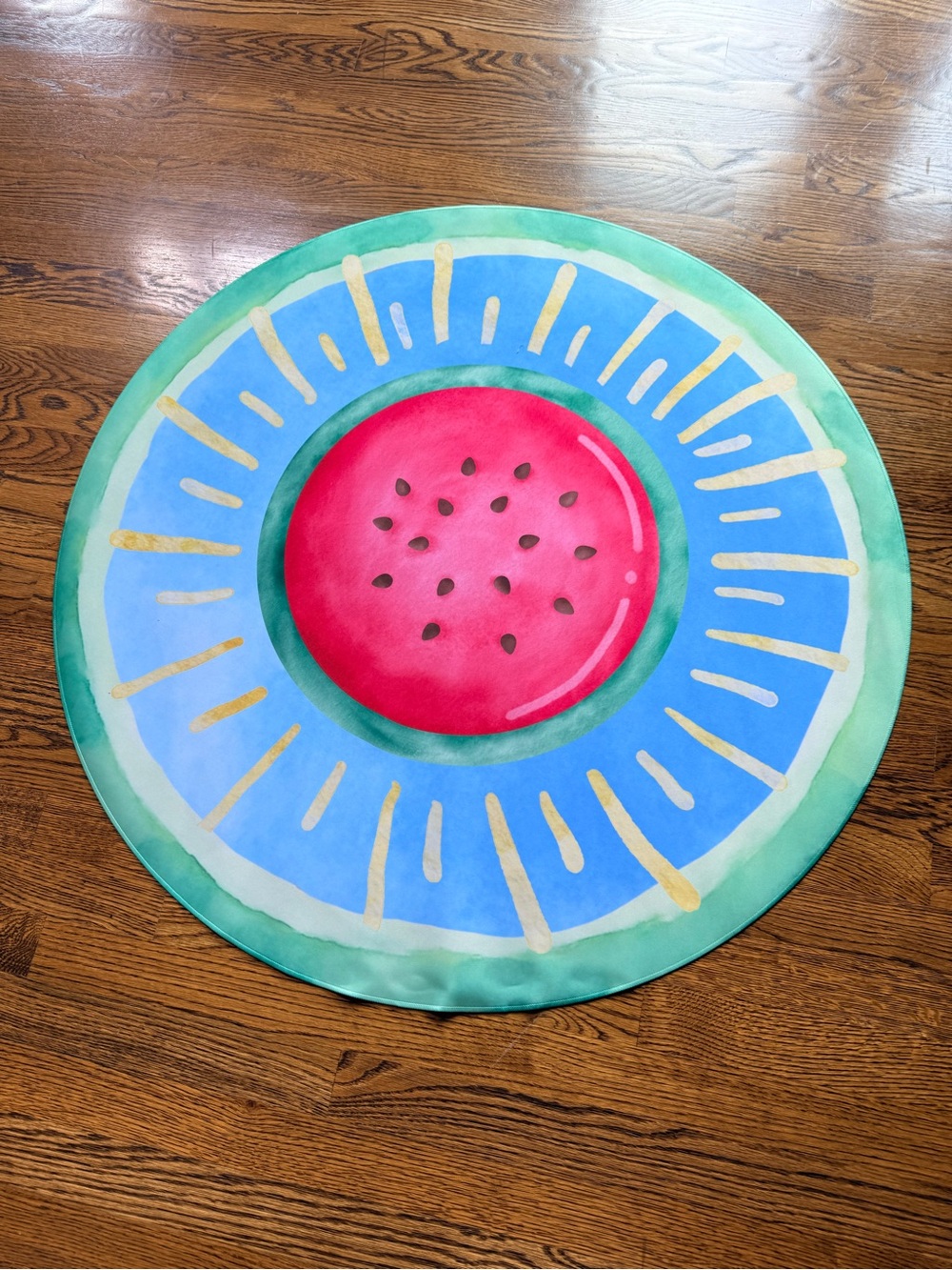 Mahjong Round Watermelon Mat.NWOT. So cute. Bright beautiful colors.Very unique.